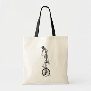 Skeleton on Unicycle Tote Bag