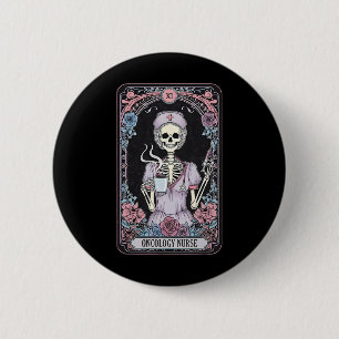 Skeleton Oncology Nurse Tarot Card Oncologist Hall 6 Cm Round Badge