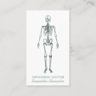 Skeleton orthopaedic doctor sculpt Cadet Blue Gree Business Card