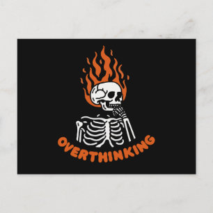 Skeleton Overthinking Postcard