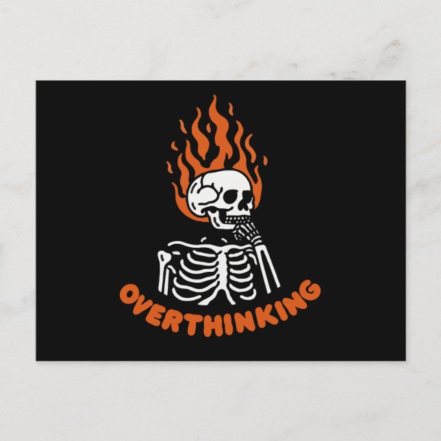 Skeleton Overthinking  Postcard (Front)