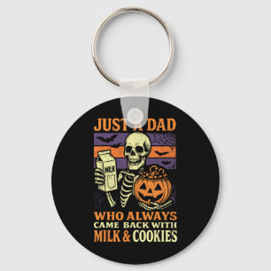 Skeleton Papa Halloween Dad Who Came Ck With Milk Key Ring
