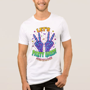 Skeleton Peace Sign Shirt Forever Party Vibes Te