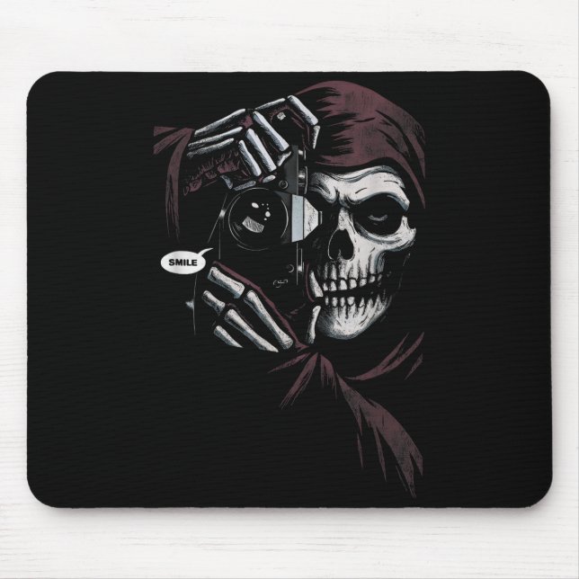 Skeleton Photographer Funny For Men Women  Mouse Pad (Front)