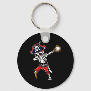 Skeleton Pirate &amp; Baseball Ball Halloween Cost Key Ring
