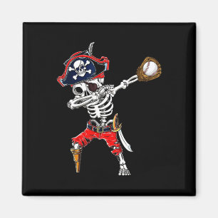 Skeleton Pirate & Baseball Ball Halloween Cost Magnet