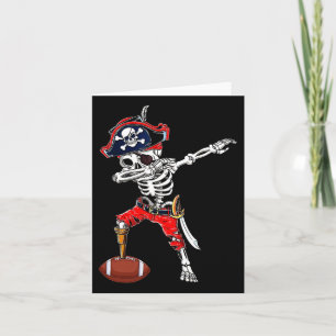 Skeleton Pirate & Football Ball Halloween Cost Card