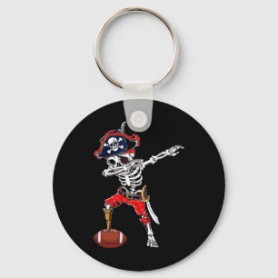 Skeleton Pirate & Football Ball Halloween Cost Key Ring