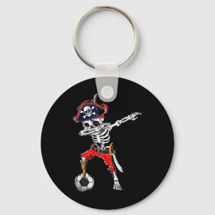 Skeleton Pirate & Soccer Ball Halloween Costum Key Ring
