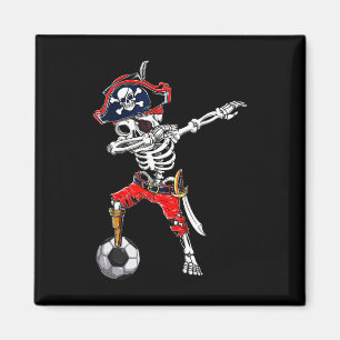 Skeleton Pirate & Soccer Ball Halloween Costum Magnet