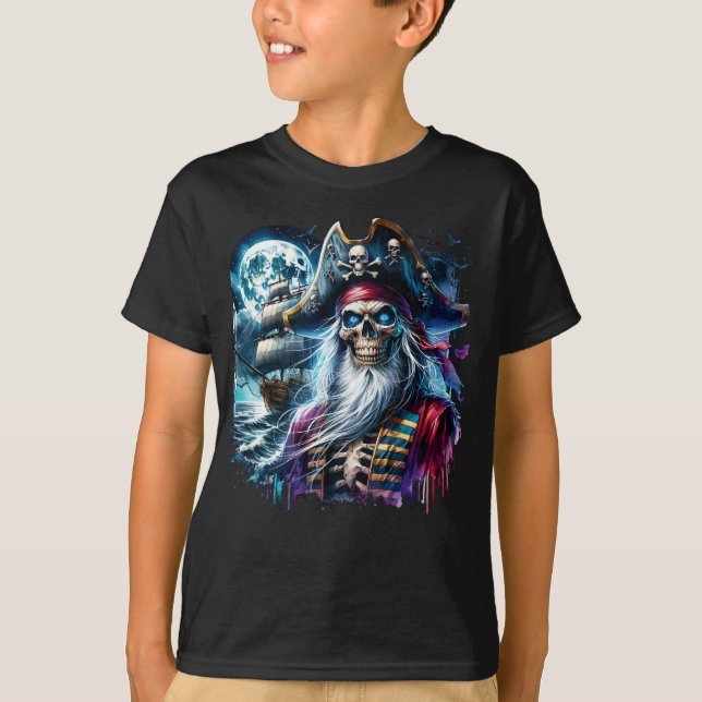 Skeleton Pirate Captain T-Shirt (Front)