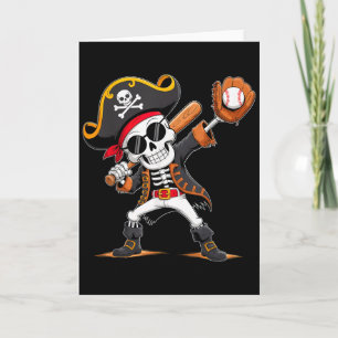 Skeleton Pirate Halloween Costume Baseball Player  Card