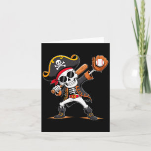 Skeleton Pirate Halloween Costume Baseball Player Card