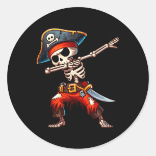 Skeleton Pirate Halloween Kids Pirate  Classic Round Sticker