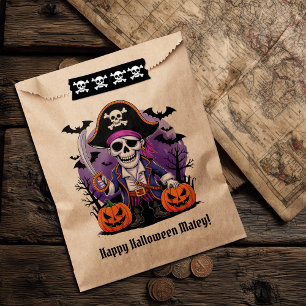 Skeleton Pirate Happy Halloween Matey Favour Bag
