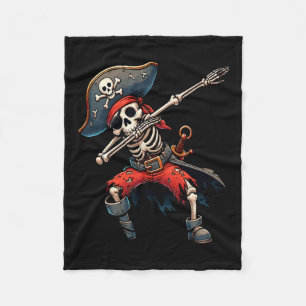 Skeleton Pirate Kids Fleece Blanket
