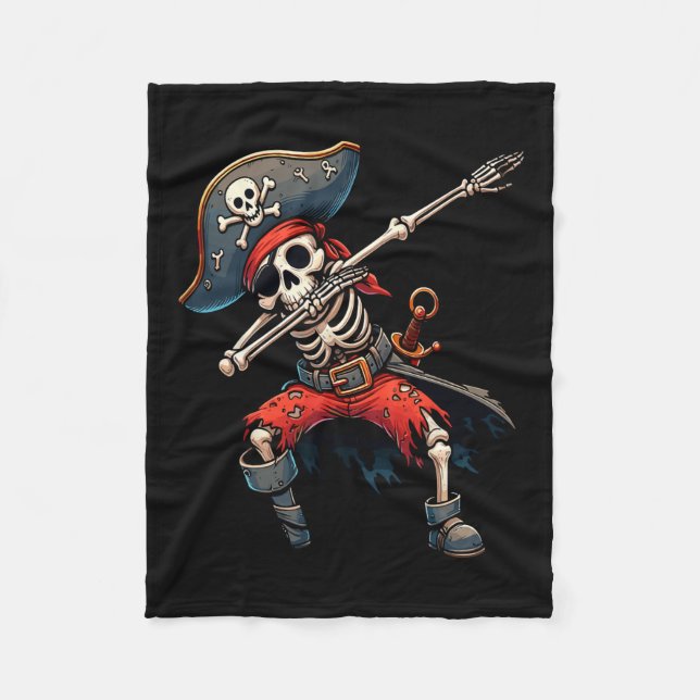 Skeleton Pirate Kids  Fleece Blanket (Front)