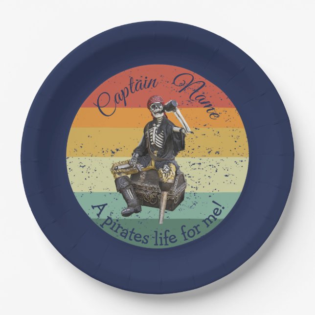 Skeleton Pirate  Paper Plate (Front)