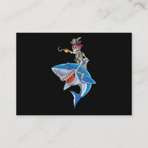 Skeleton Pirate Riding Shark Cute Boys Halloween Enclosure Card