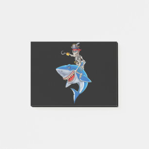 Skeleton Pirate Riding Shark Cute Boys Halloween Post-it Notes