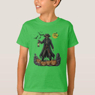 Skeleton Pirate" Spooky Halloween Kids' T-Shirt