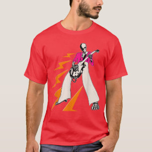 Skeleton Play Electric Guitar Halloween Style T-sh T-Shirt