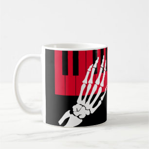 Skeleton play piano coffee mug