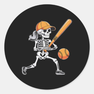 Skeleton Play Softll Halloween Costume For Men Boy Classic Round Sticker