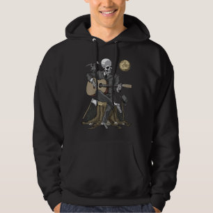 Skeleton Playing Acoustic Guitar Fantasy Gothic Ma Hoodie