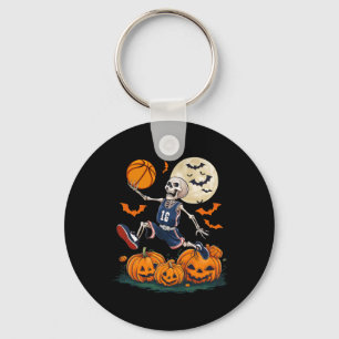 Skeleton Playing Bysketbyll Halloween Men Boys Bys Key Ring