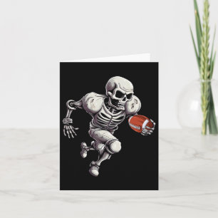 Skeleton Playing Football Halloween Skull Lover 1  Card