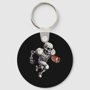 Skeleton Playing Football Halloween Skull Lover 1 Key Ring