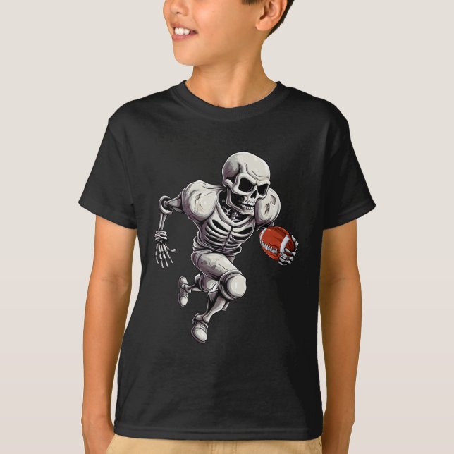 Skeleton Playing Football Halloween Skull Lover 1  T-Shirt (Front)