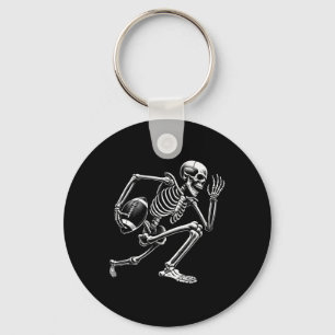 Skeleton Playing Football Halloween Skull Lover  Key Ring