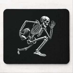 Skeleton Playing Football Halloween Skull Lover Mouse Pad