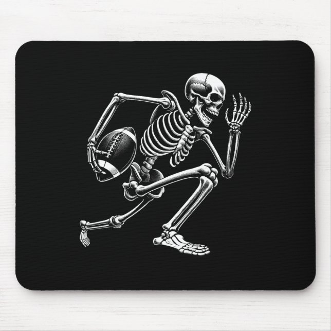 Skeleton Playing Football Halloween Skull Lover  Mouse Pad (Front)