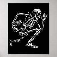 Skeleton Playing Football Halloween Skull Lover