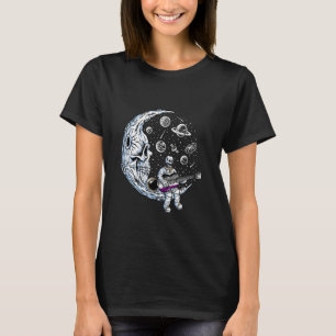 Skeleton Playing Guitar Asexual LGBT-Q Pride Guita T-Shirt