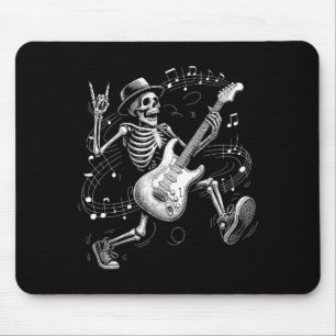 Skeleton Playing Guitar Music Gifts For Men Women  Mouse Pad