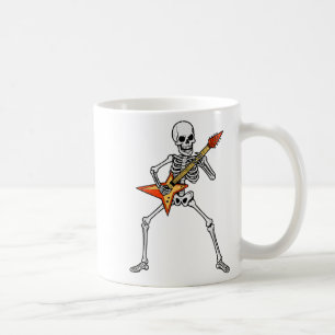 Skeleton Playing Guitar Rock Music Soky Halloween Coffee Mug
