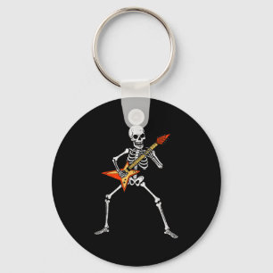 Skeleton Playing Guitar Rock Music Soky Halloween Key Ring