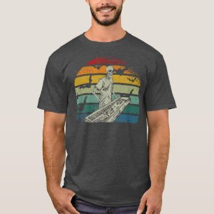 Skeleton Playing Piano Moon Halloween Music Bat Sc T-Shirt