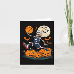 Skeleton Playing Sketll Halloween Men Boys Sketll Card