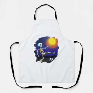 Skeleton Playing Soccer Funny Halloween Soccer Apron