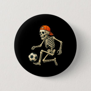 Skeleton Playing Soccer Halloween Footbyll Graphic 6 Cm Round Badge