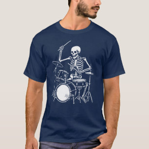 Skeleton Playing the Drums Artwork T-Shirt
