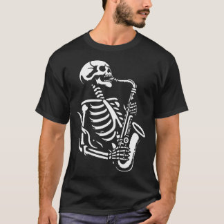 skeleton plays saxophone 3 T-Shirt