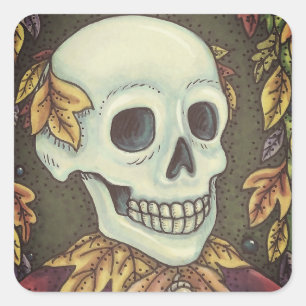 SKELETON PORTRAIT, SKULL HALLOWEEN STICKERS SHEET