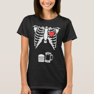 Skeleton Pregnancy Burger Beer Shirt Xray