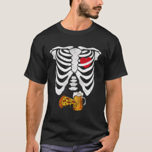 Skeleton Pregnancy Pregnant Couple Halloween Costu T-Shirt